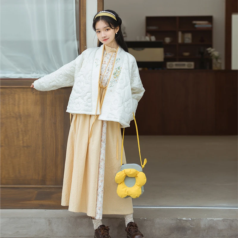 【周也同款】 绵绵冰汉服日常加厚太空银丝棉交领汉元素中国风