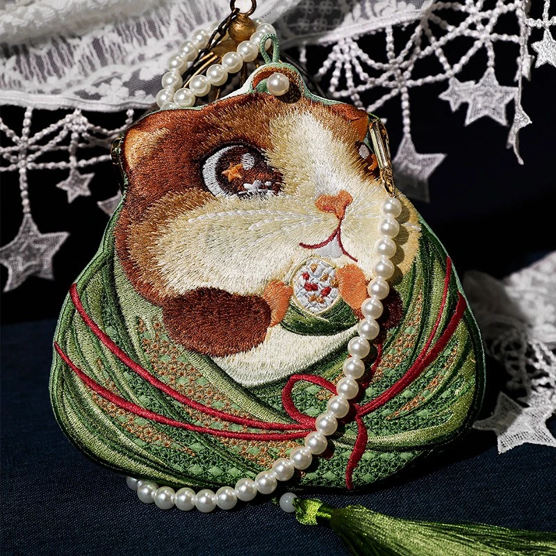 松鼠小包 清水溪汉初原创端午礼物双面绣花包萌系单肩包斜挎包