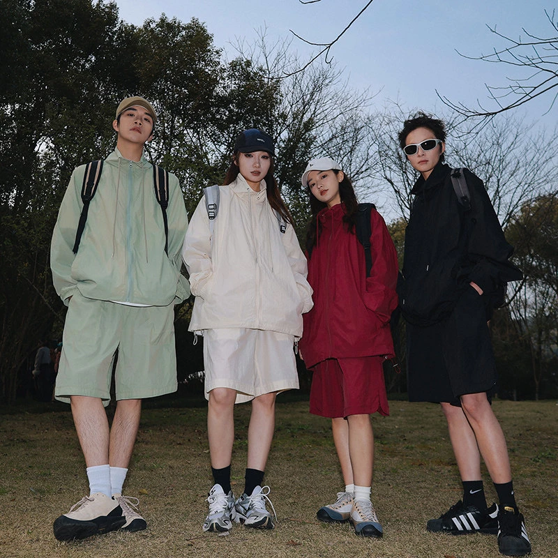 防晒衣男户外登山服夏薄款冲锋衣外套一整套