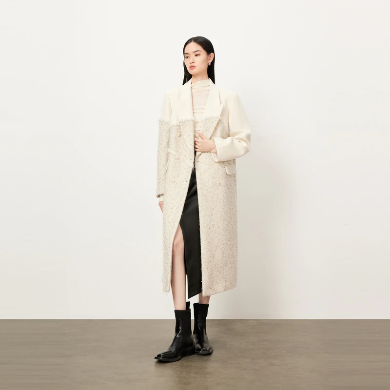 【商场同款】HPLY荷比俪冬季新款质感拼料大衣HMD43500149