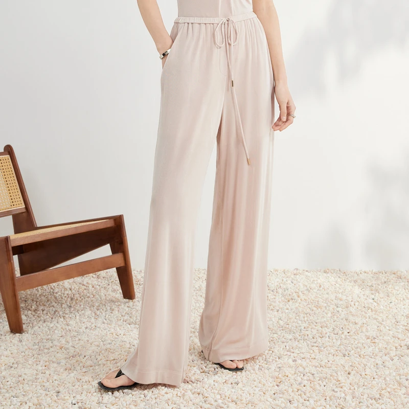 小荷甄选hply荷比俪2023夏季新款女率性针织长裤HDD21410013-1