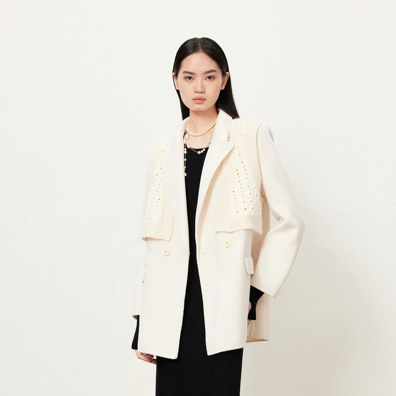 【商场同款】HPLY荷比俪2023冬季新款可脱卸毛织大衣HMD42500101