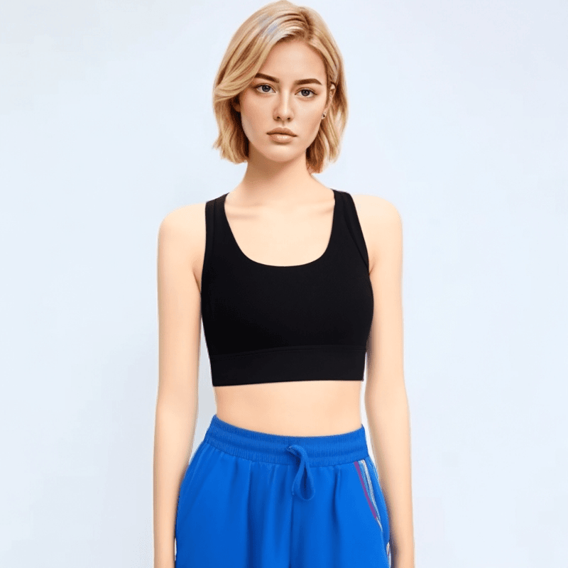 撞色美背运动文胸一体杯聚拢收副乳吸湿速干薄款高强bra