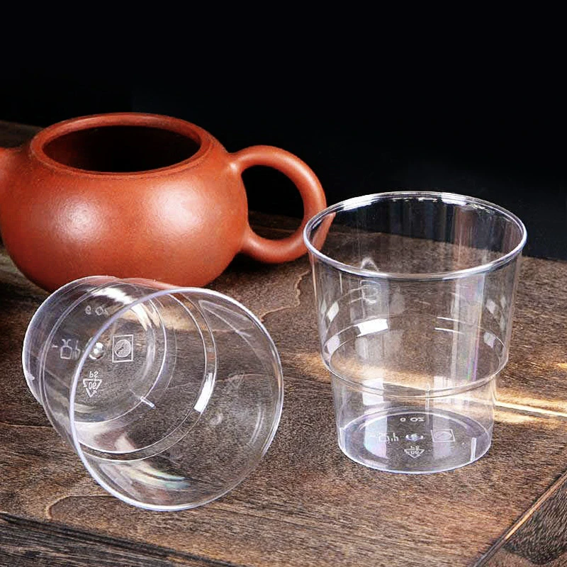 家用航空杯透明加厚品茶水杯硬质塑料喝水杯酒杯耐高温品鉴杯耐热