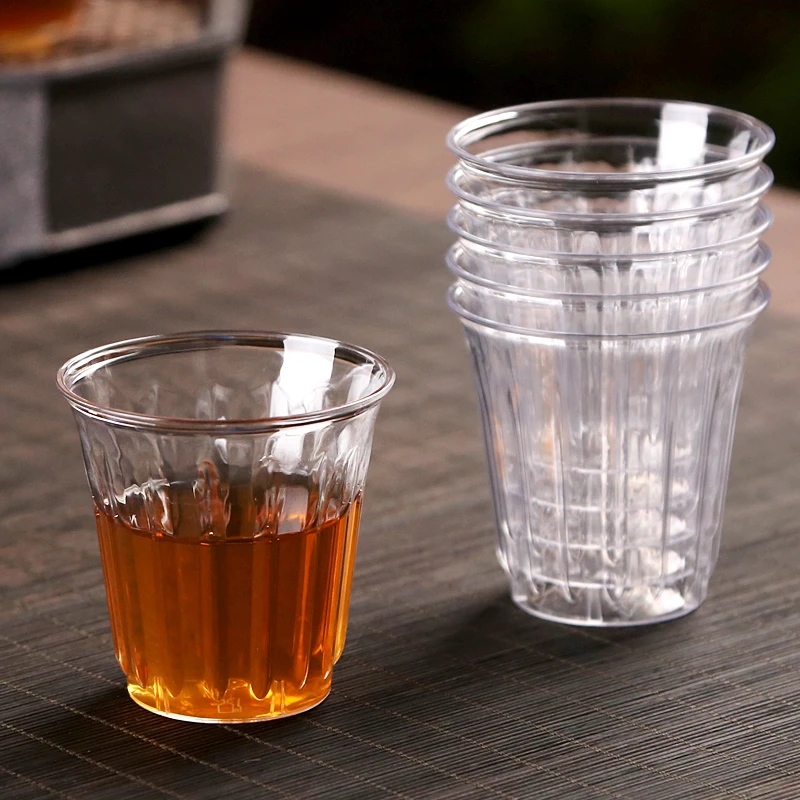 一次性品茗杯品茶杯110ml航空试饮杯酒杯功夫茶品尝杯PS硬塑店面