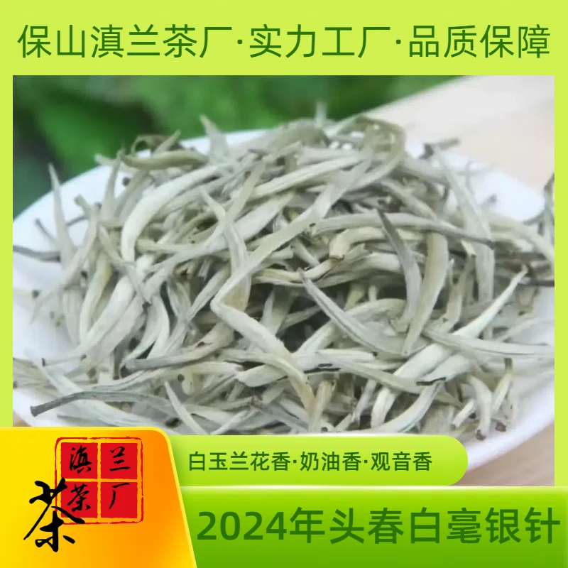 白莺山白玉兰花香白毫银针云南高山精选白茶2024头春可闷可煮可泡