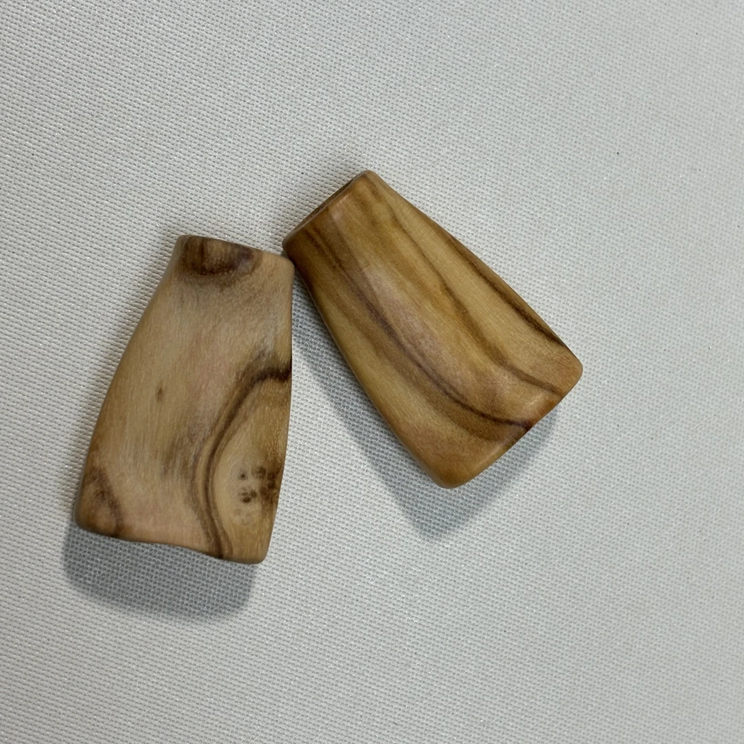 水滴轮握丸扁型轻量化握丸一对 橄榄木实木握丸 网球粒握丸