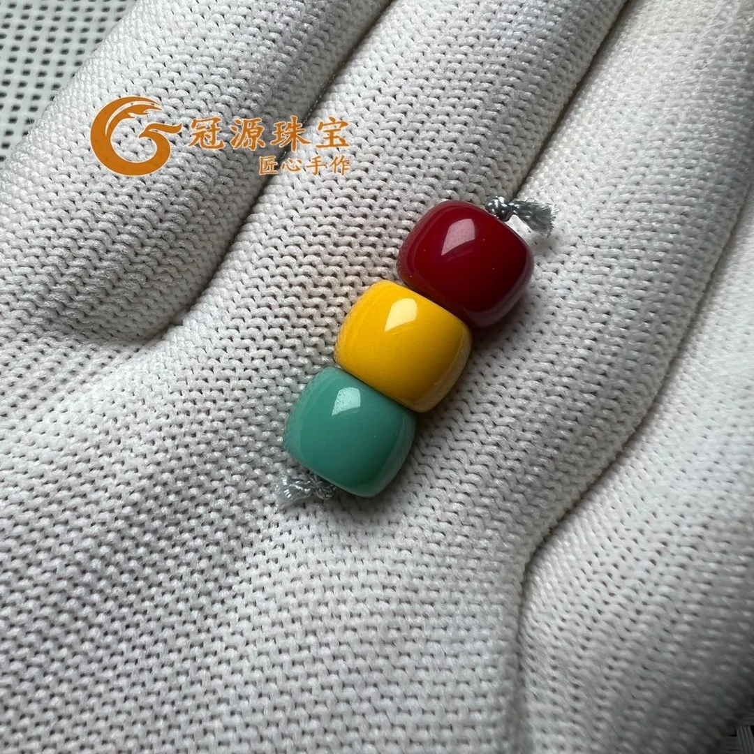 雪巴琉璃直切老型珠圆珠红绿灯彩虹套装配配串108佛文玩DIY饰品