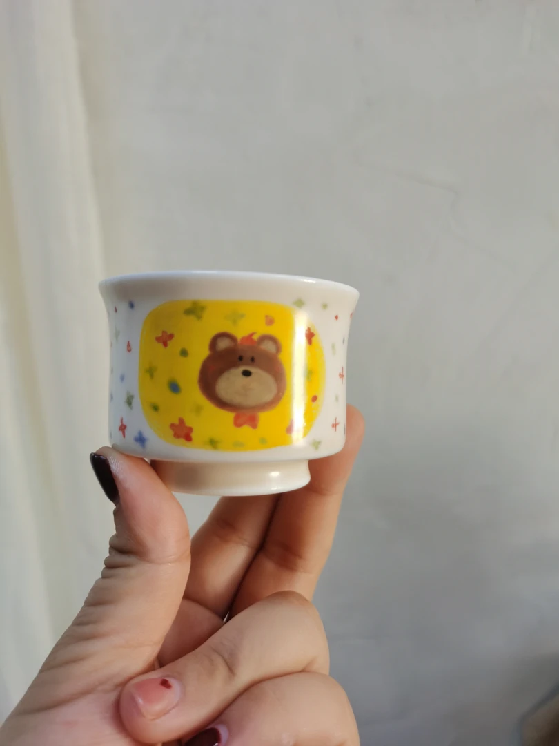 可爱小熊杯子40毫升左右纯手绘款