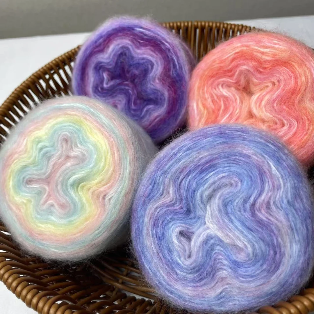 鸿哲家千秋渐变喷毛（6团/包）直播链接