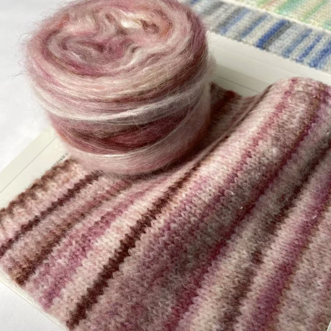 鸿哲家渐变魔法彩虹喷毛线钩织针织毛衣