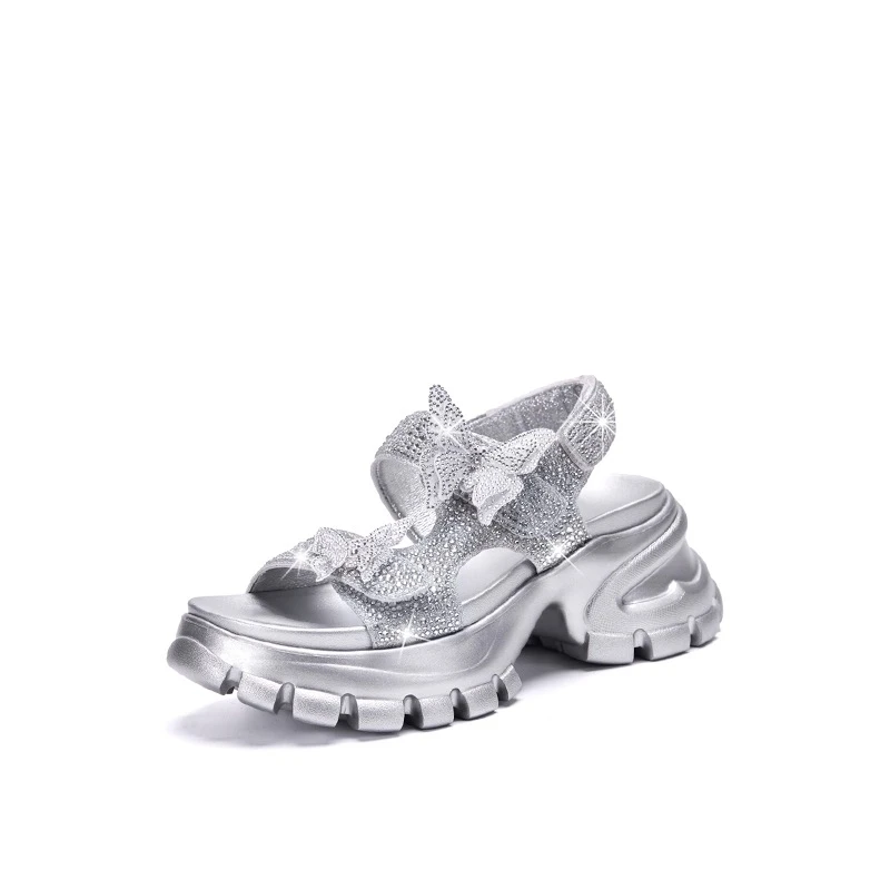 【蝴蝶仙子】夏季新款甜酷风休闲厚底凉鞋女机甲风老爹鞋14B1010