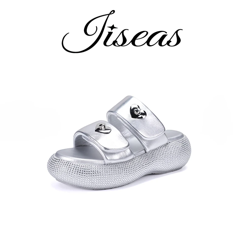 【几何星球】夏季真皮女鞋舒适透气半露趾沙滩凉拖鞋14B1035