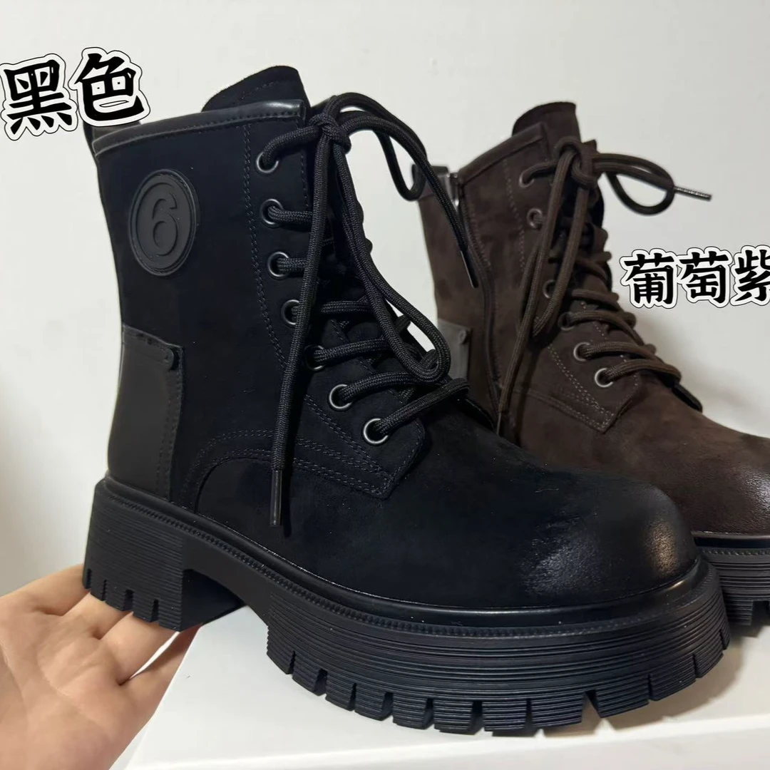 5928-1A厚底冬季马丁靴擦色