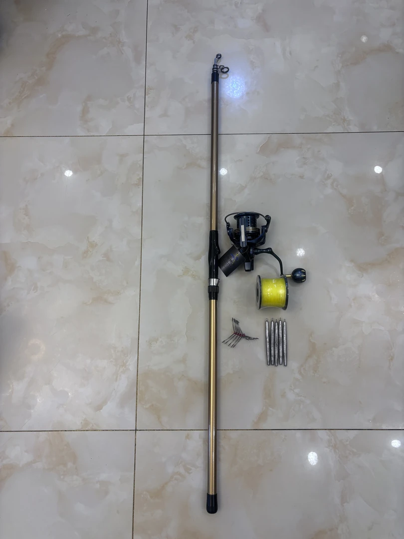 全套装备：3.3米锚鱼竿、碳纤维6千锚鱼轮、500米PE线，组合套装