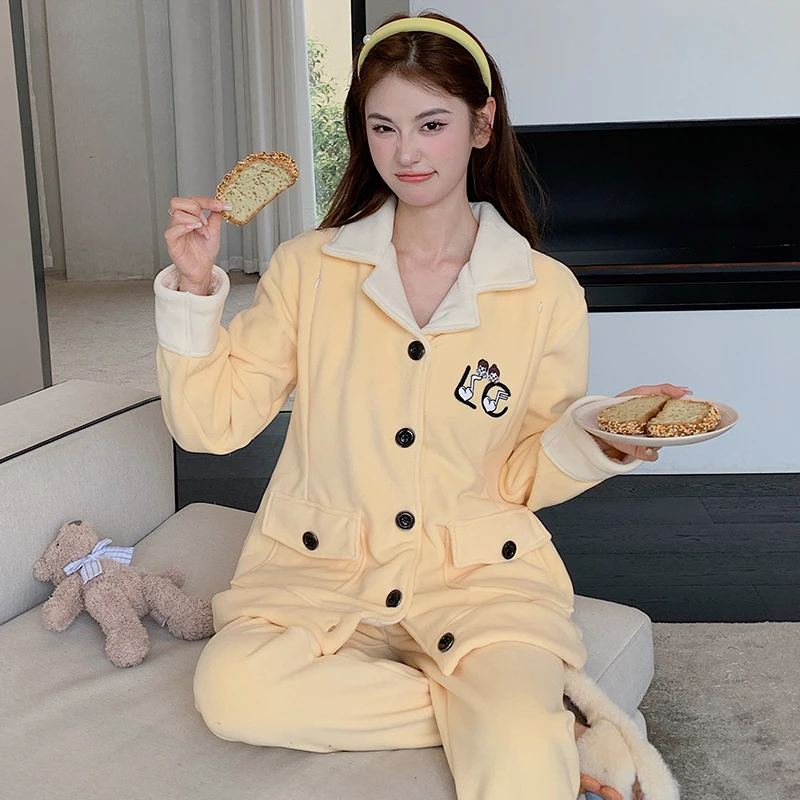 【5度～15度加厚加绒】复合绒雪尼尔一体绒月子服保暖孕妇睡衣家居服