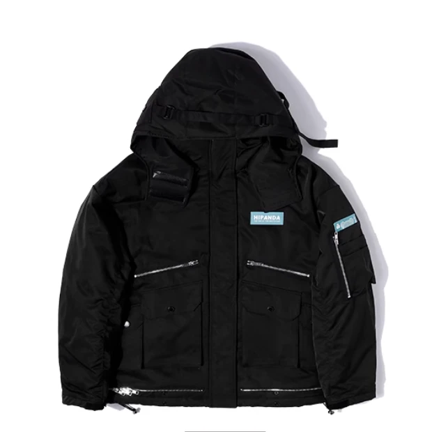 HiPanda熊猫女棉服废土多口袋拉链棉服设计潮牌国潮