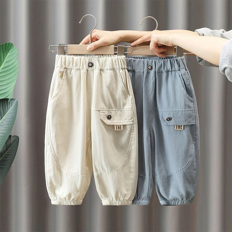 男童裤子夏季薄款宝宝防蚊裤儿童休闲裤2025新款中小童洋气潮长裤