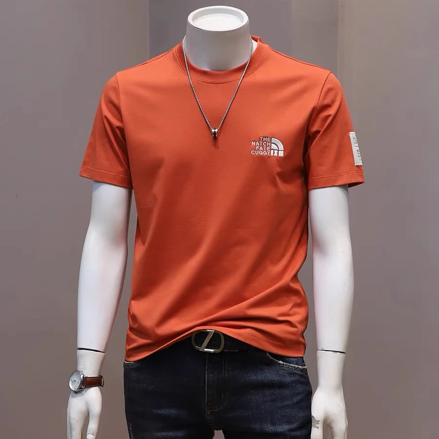 夏季潮牌字母印花短袖T恤潮牌休闲简约修身半袖打底上衣潮流男t恤