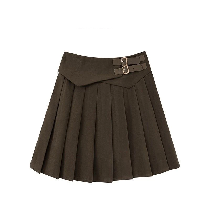 2025冬季新款毛呢百褶裙半身裙韩版高腰显瘦气质百搭a字短裙子女
