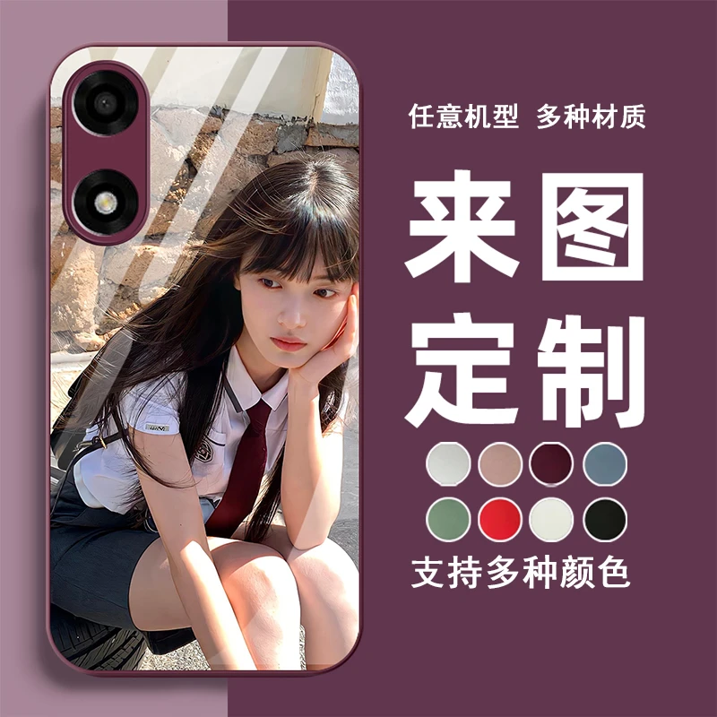 韩孚OPPO A2X手机壳照片定制PJS110全包高级感情侣拍照玻璃软边套