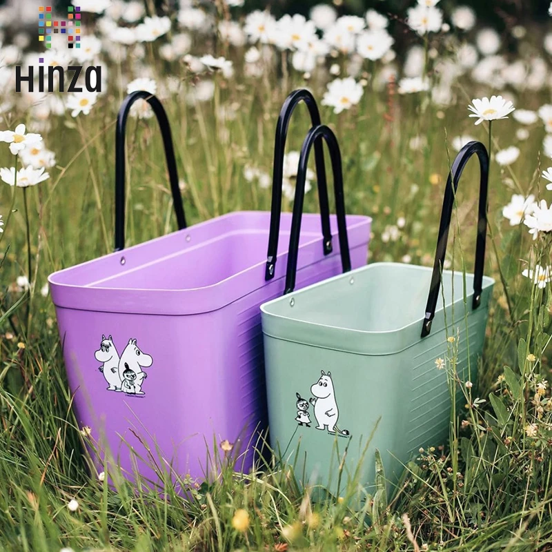 瑞典进口Hinza姆明菜篮环保提篮购物手提篮包塑料筐买菜野餐篮子