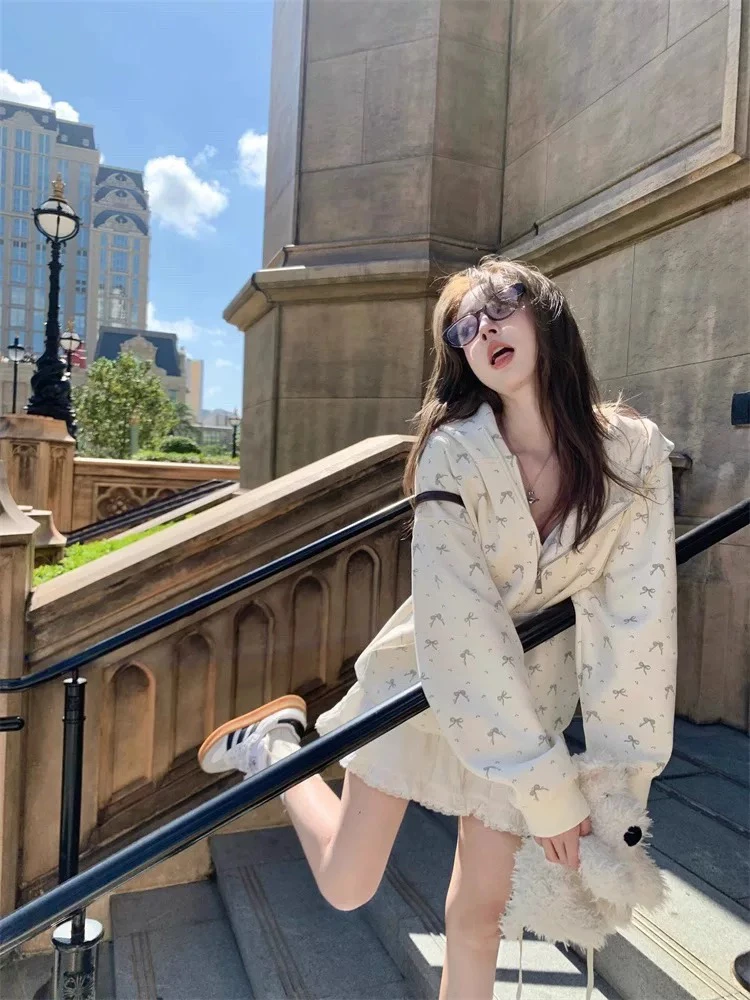 3字开头连帽卫衣女秋冬新款拉链外套