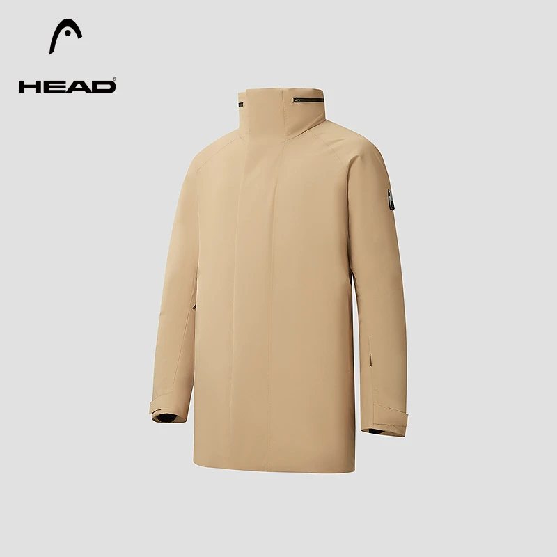 HEAD海德立领通勤750蓬保暖羽绒服冬季防水中长款男士外套