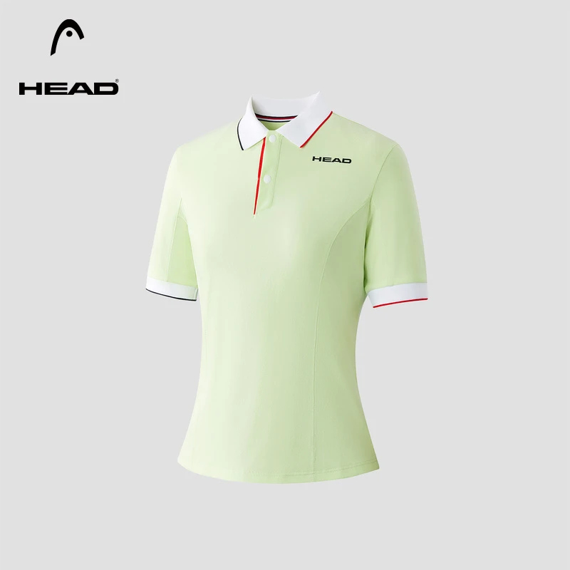 HEAD海德撞色翻领短袖t恤女夏季户外网球运动透气polo衫