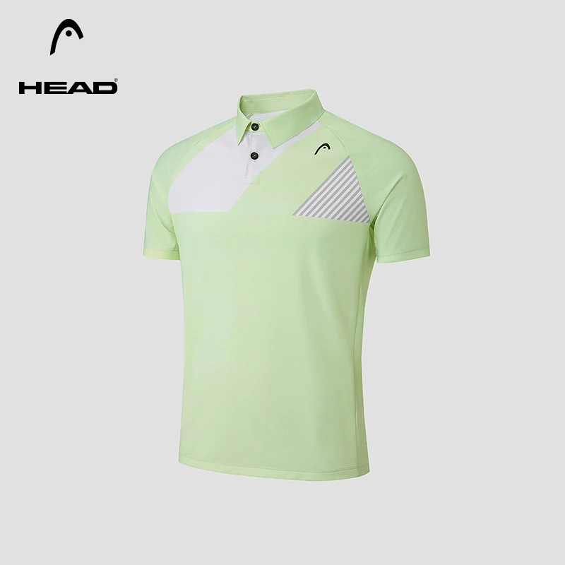 HEAD海德商务通勤polo衫夏季翻领简约条纹透气短袖t恤男