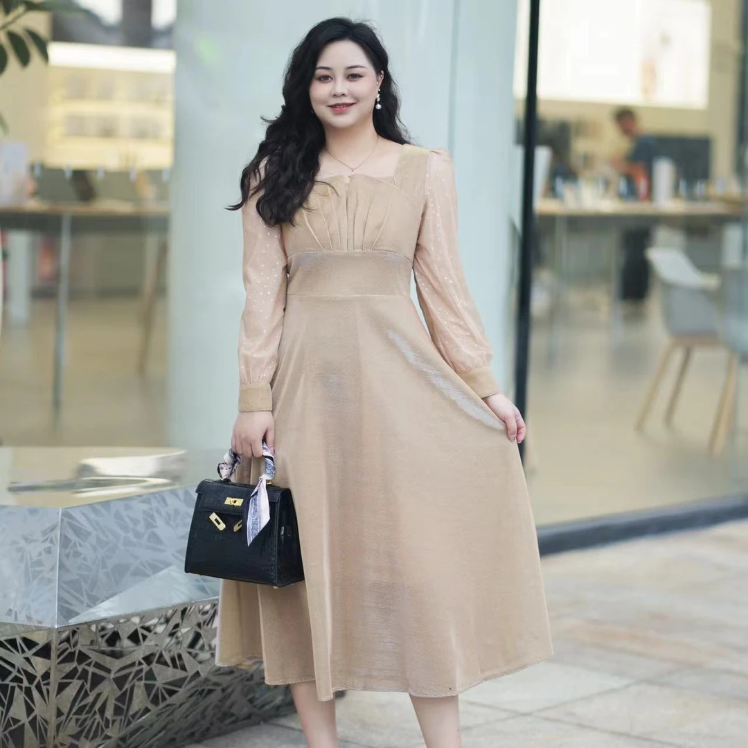 【晚宴女主】大码女装秋季新款气高级轻奢质减龄显瘦遮肚胖mm连衣裙