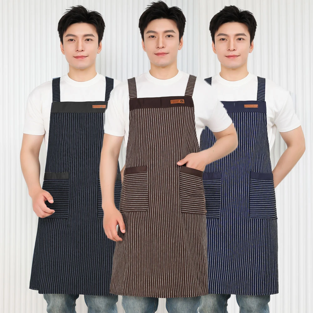 男士长款老粗布围裙纯棉布家用劳保罩衣耐脏透气工作服防油污耐磨