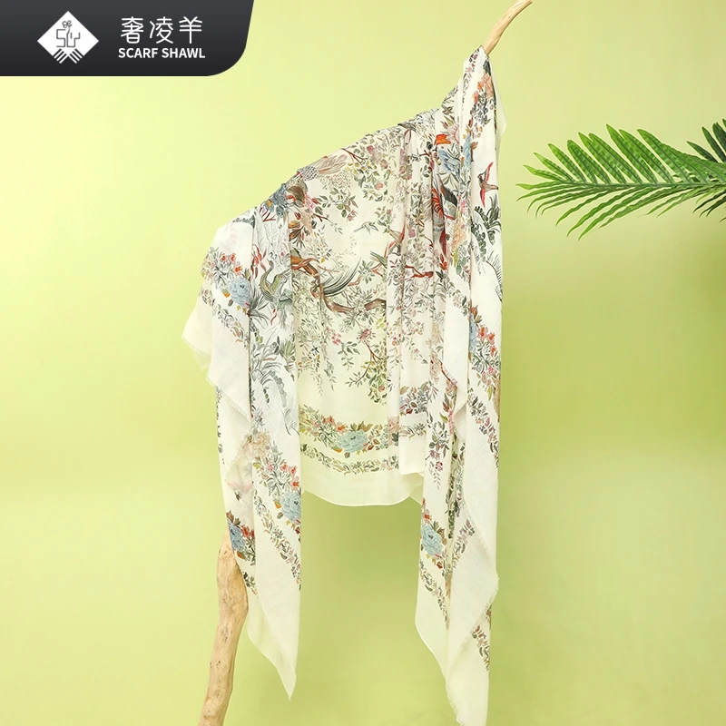 奢凌羊【迪家花园】95*200康赛妮纯山羊绒秋冬时尚百搭披肩围巾