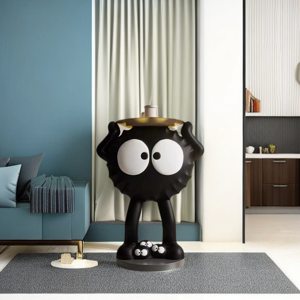 煤球客厅沙发落地装饰品轻奢摆件茶几家用客厅单人沙发旁柜装饰品