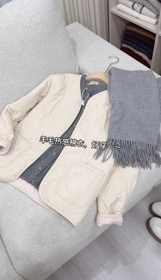 小朵家百搭羊羊小棉衣热感衣外套0881潮牌女装