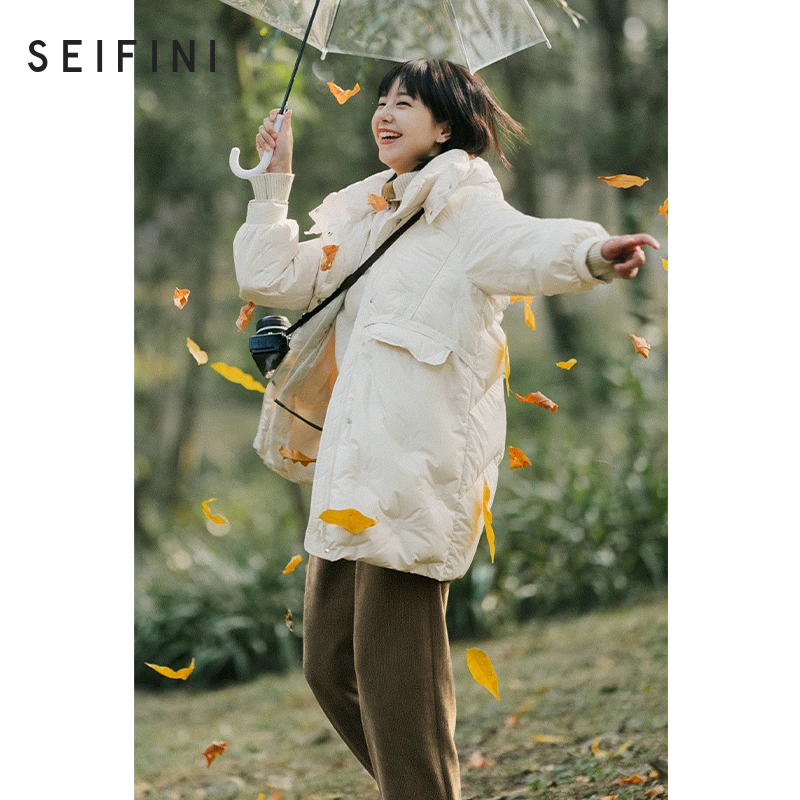 0251【赵老板专属】诗凡黎新款羽绒冬季新款白色中长款压胶羽绒