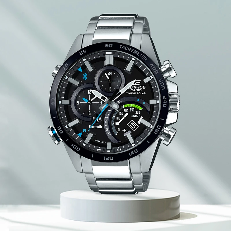 Casio/卡西欧手表男EDIFICE太阳能蓝牙男商务石英表EQB-501XYDB-1