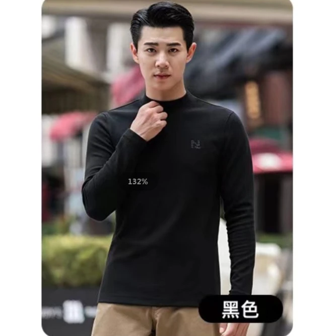 线下门店399！男士休闲N刺绣美拉德保暖T恤秋冬打底衫.