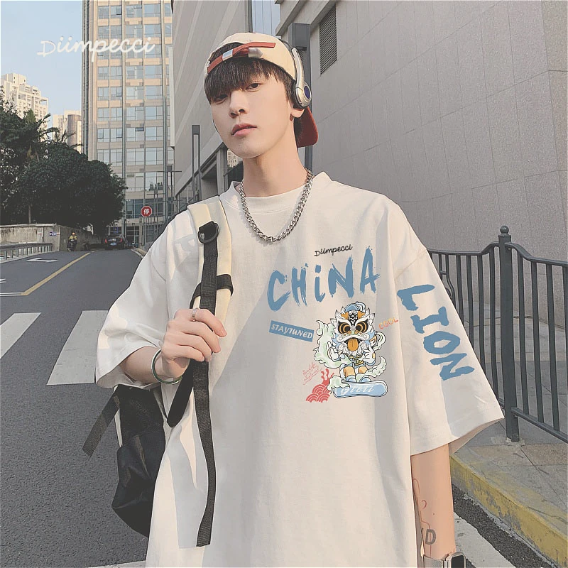 冠军森林美式痞帅袖T恤男女同款重磅纯棉春夏新款小众半袖上衣