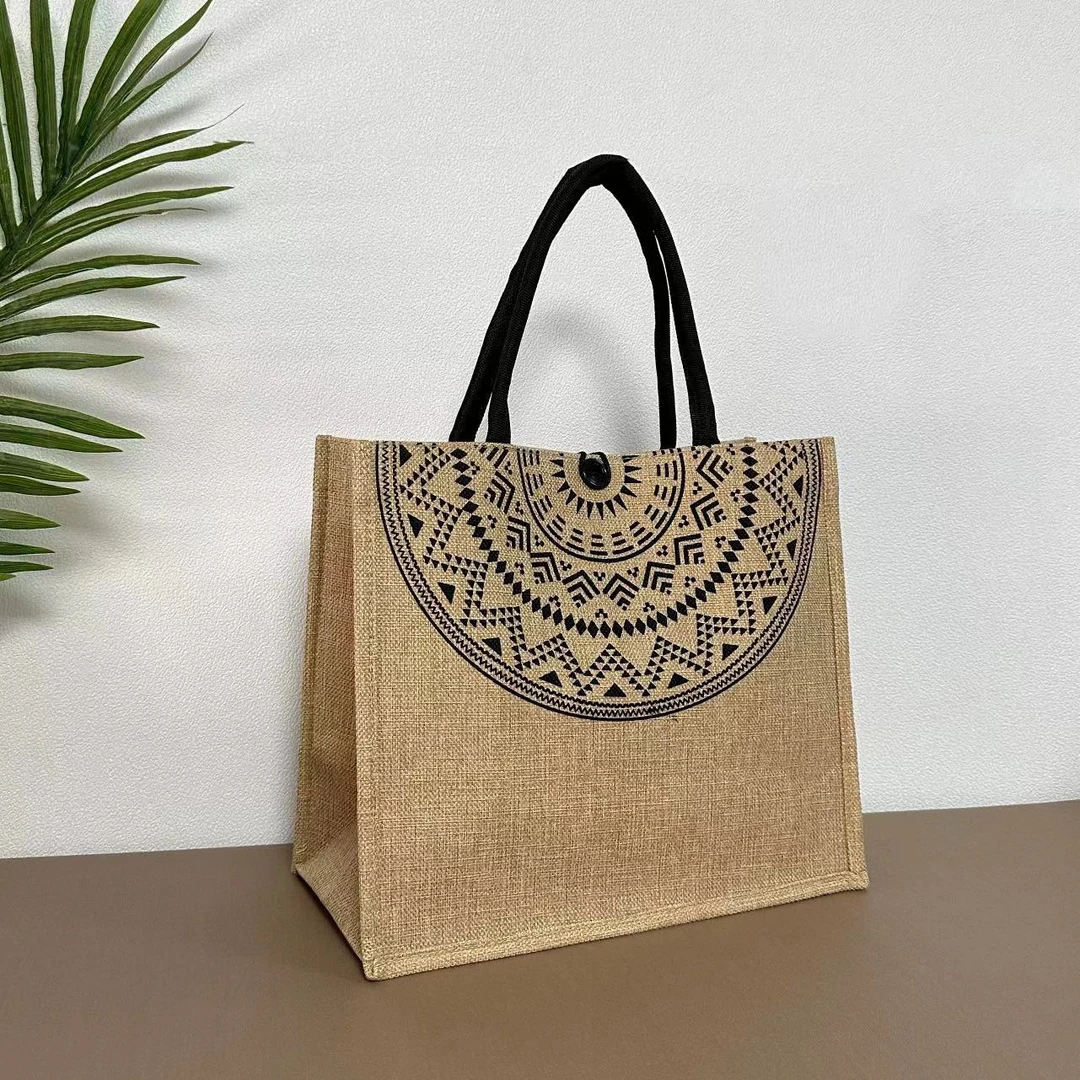 【大号】新款亚麻包复古通勤包大号补习袋时尚百搭妈咪包简约单肩包