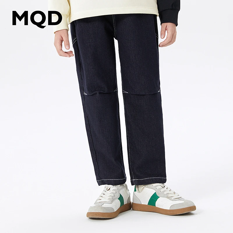 MQD童装儿童24春新款学院风基础百搭牛仔长裤9641W1406