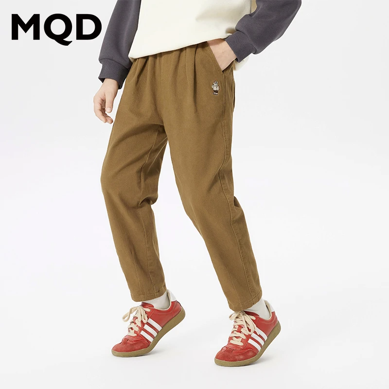 MQD童装加绒加厚休闲裤冬新款儿童保暖潮酷休闲百搭长9634W1520