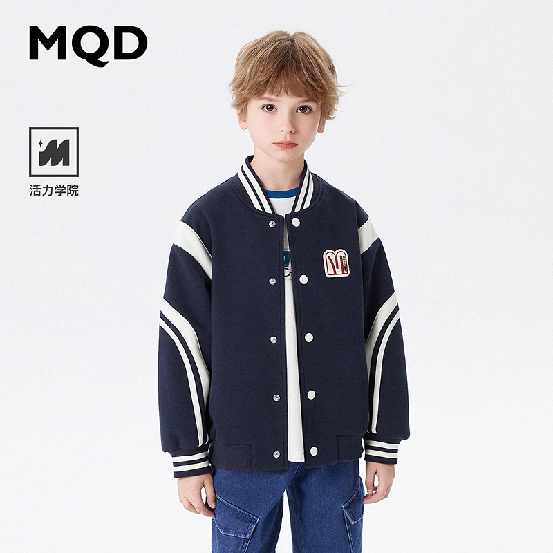 MQD童装儿童24春新款学院风卡通休闲棒球领外套9641W0802