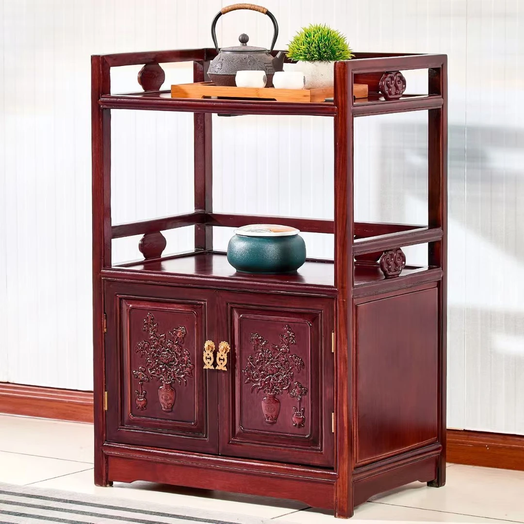 南美酸枝木红木茶水柜实木餐边柜收纳柜斗柜置物柜茶台边柜储物柜
