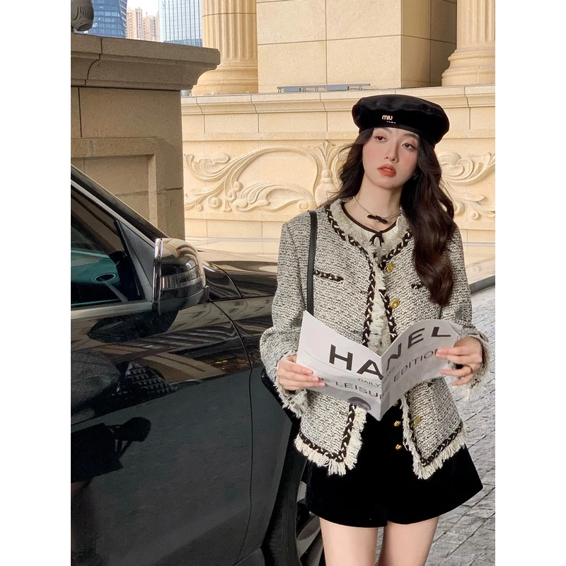 LZ01415鹿阿姨卓叔叔◆「杂志封面」小香风外套秋冬百搭时尚气质宽松