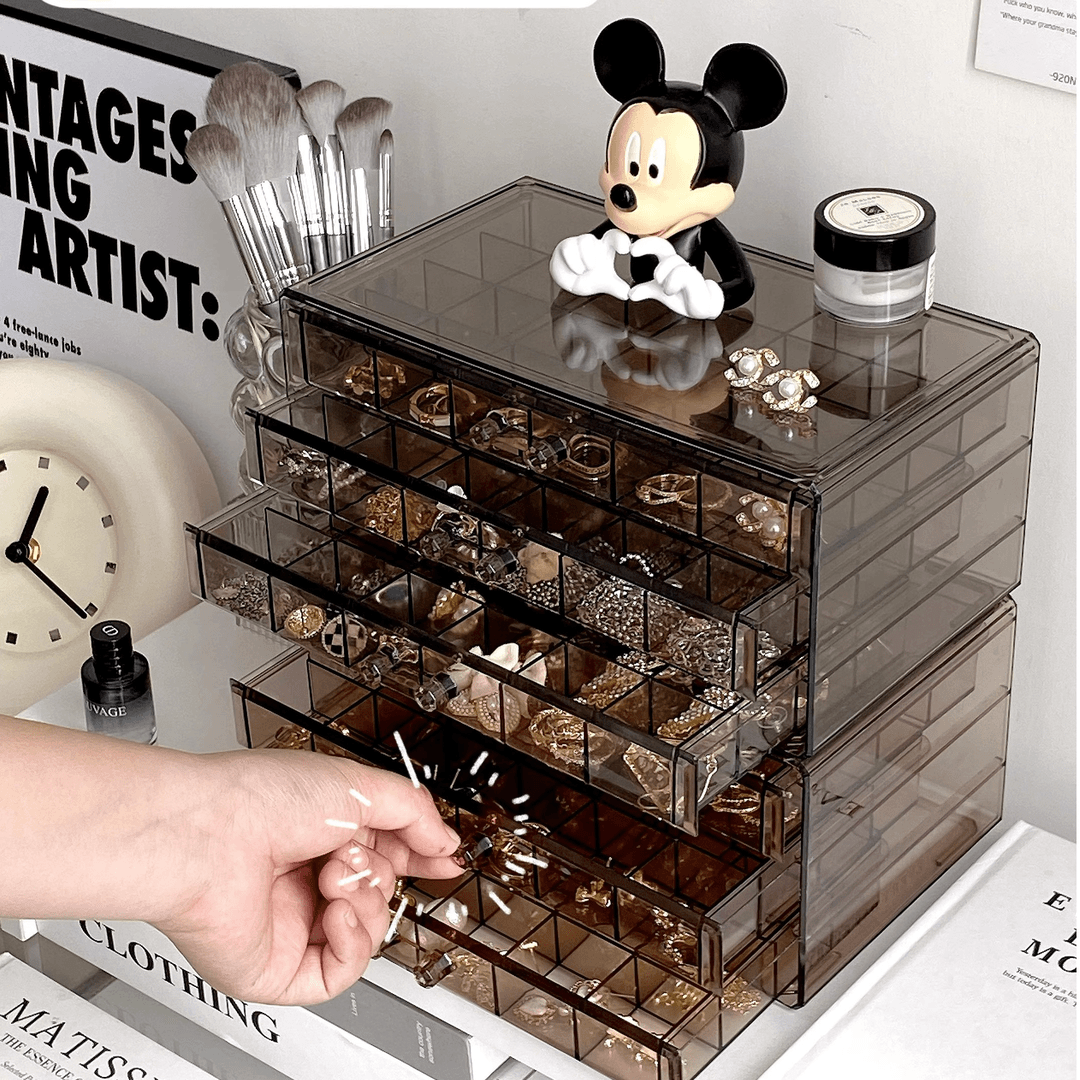 首饰收纳盒饰品耳环项链耳钉耳饰防氧化2024新款抽屉式亚克力盒子