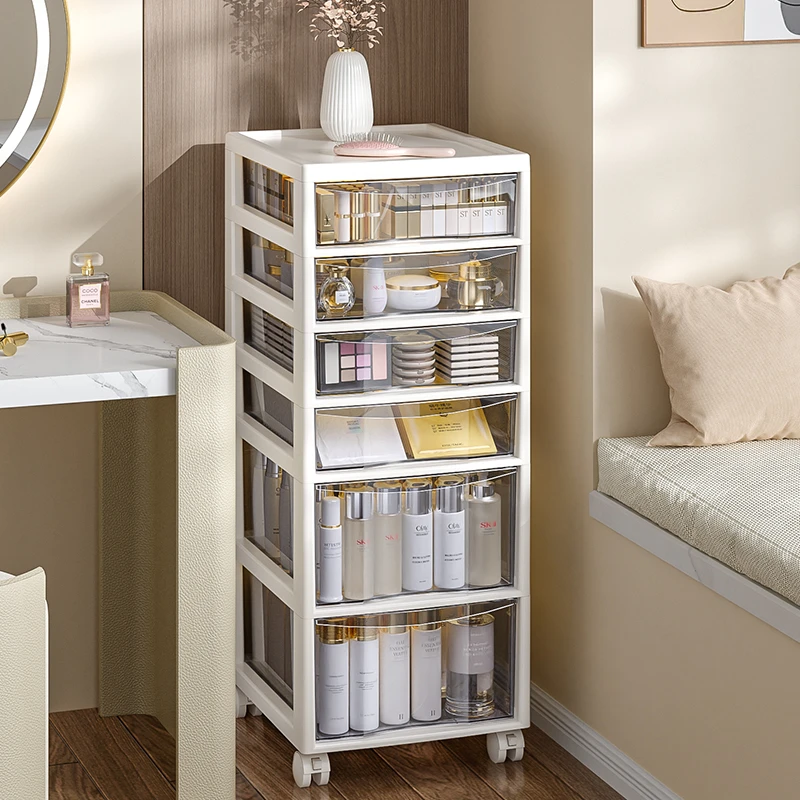 俏洁抽屉式收纳柜家用多层文件储物柜桌底置物架子收纳储物柜落地