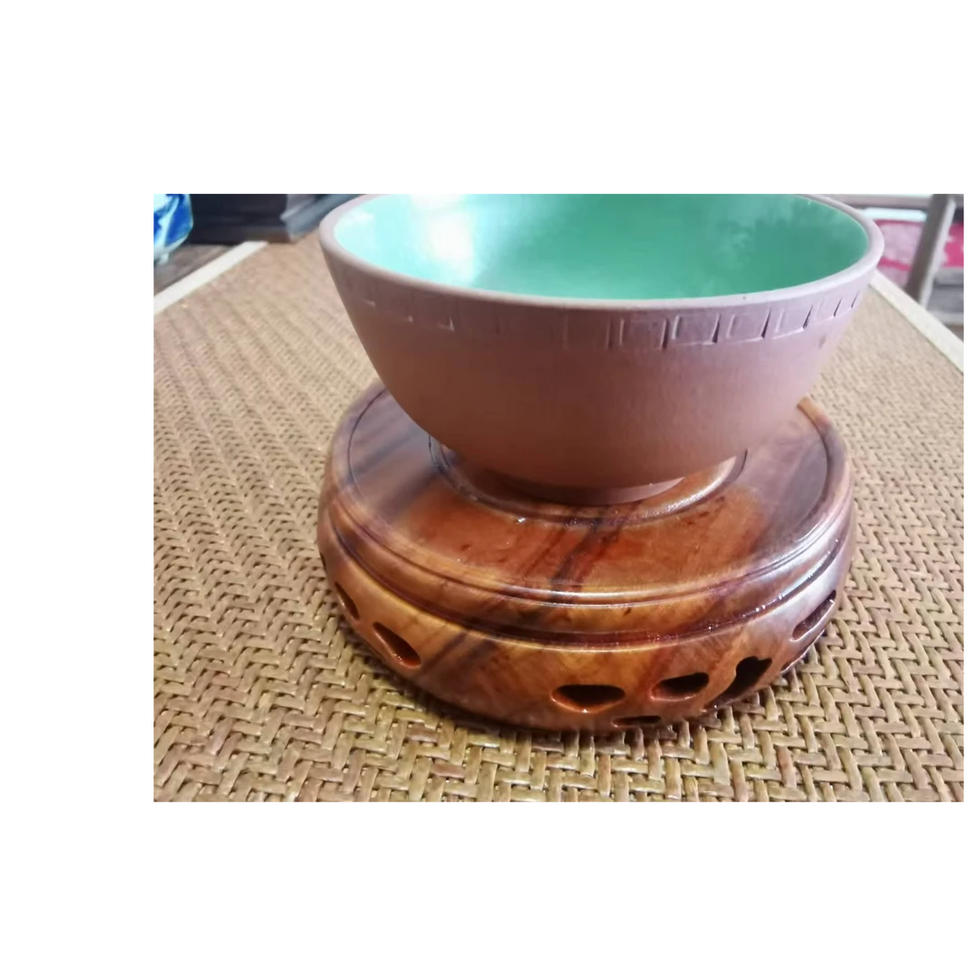 早期紫砂绿釉主人杯