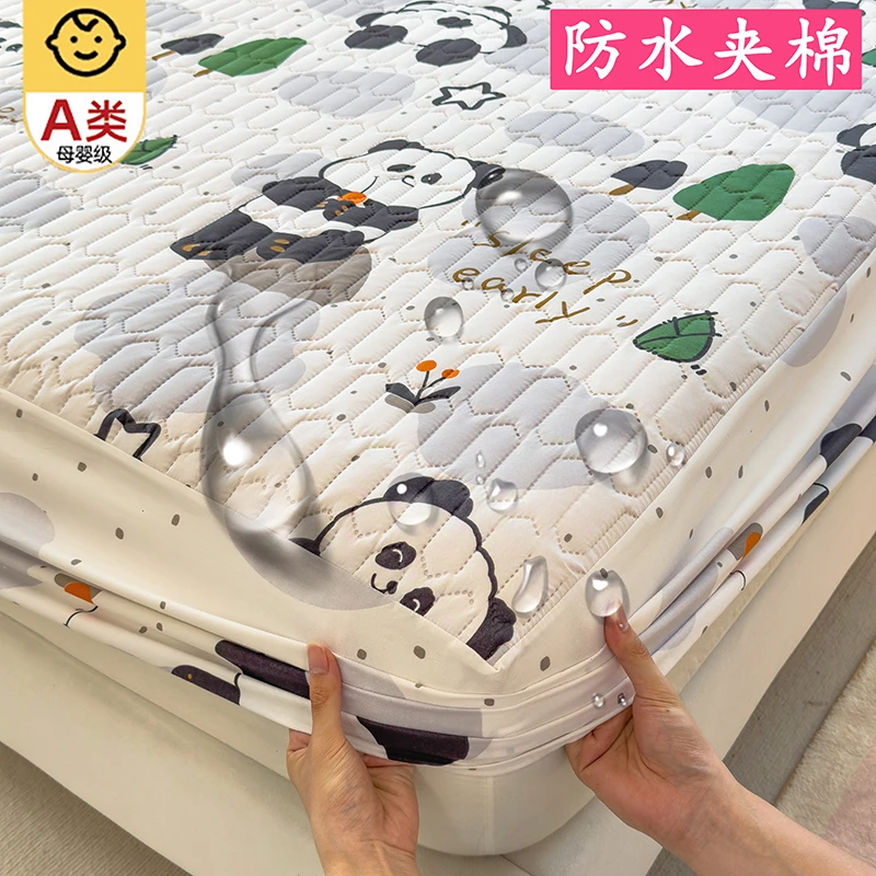 防水夹棉印花床笠罩全包防滑床单罩隔尿床罩新款席梦思床垫保护套