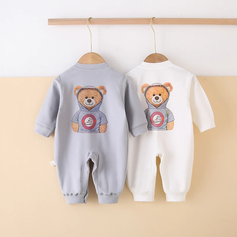 酷酷熊婴幼儿连身衣男女宝宝连体衣哈衣爬爬服无骨春秋季新生儿服